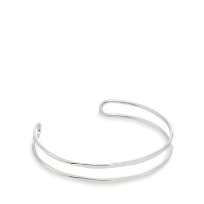 Silver open cuff bracelet